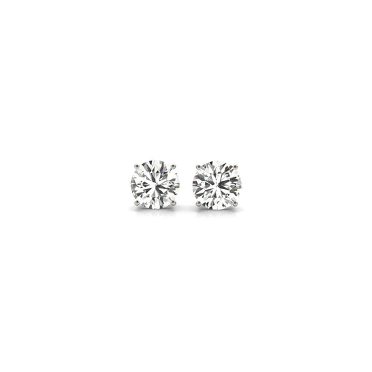 1 cttw Certified IGI Lab Grown Round Diamond Stud Earrings 14k White Gold(G/VS2)