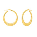Oval Electroform Hoop Earrings in 14K Yellow Gold