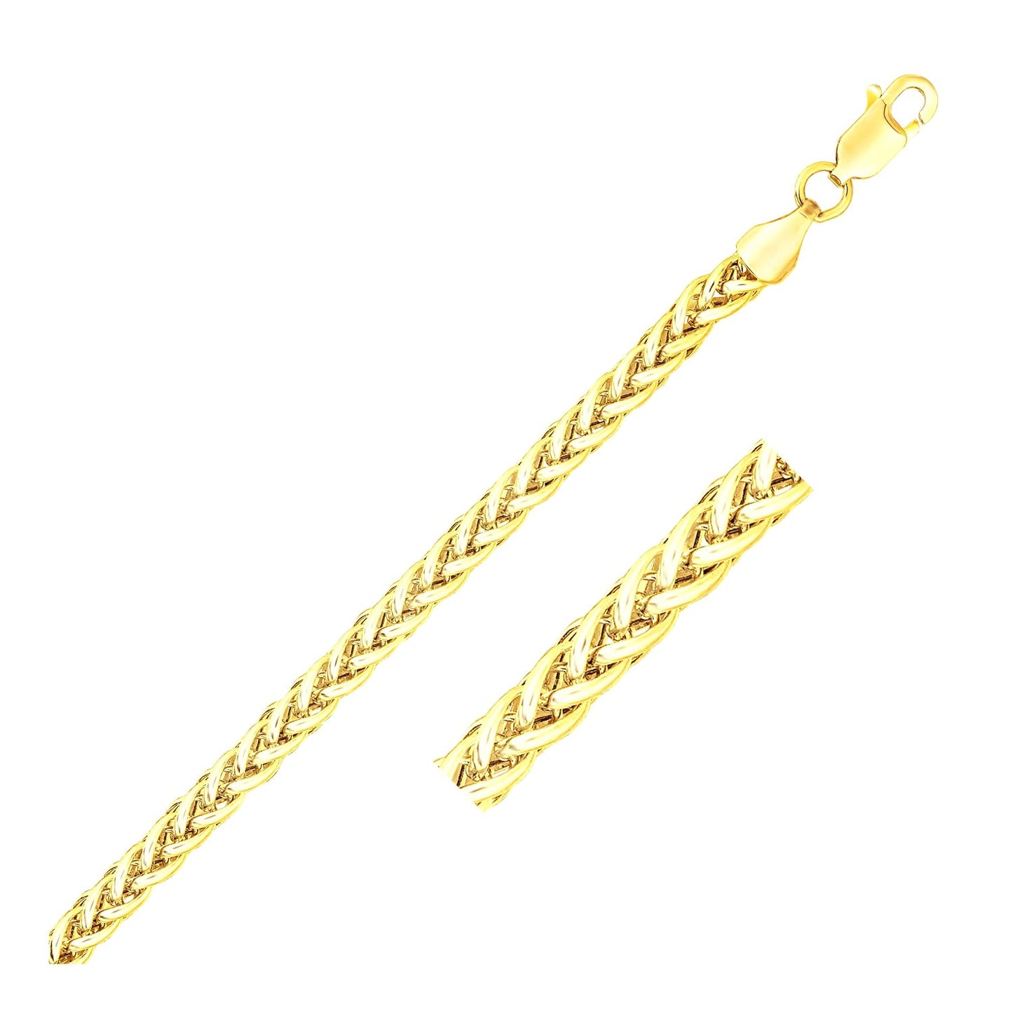 14k Yellow Gold Light Weight Wheat Bracelet  (3.20 mm)