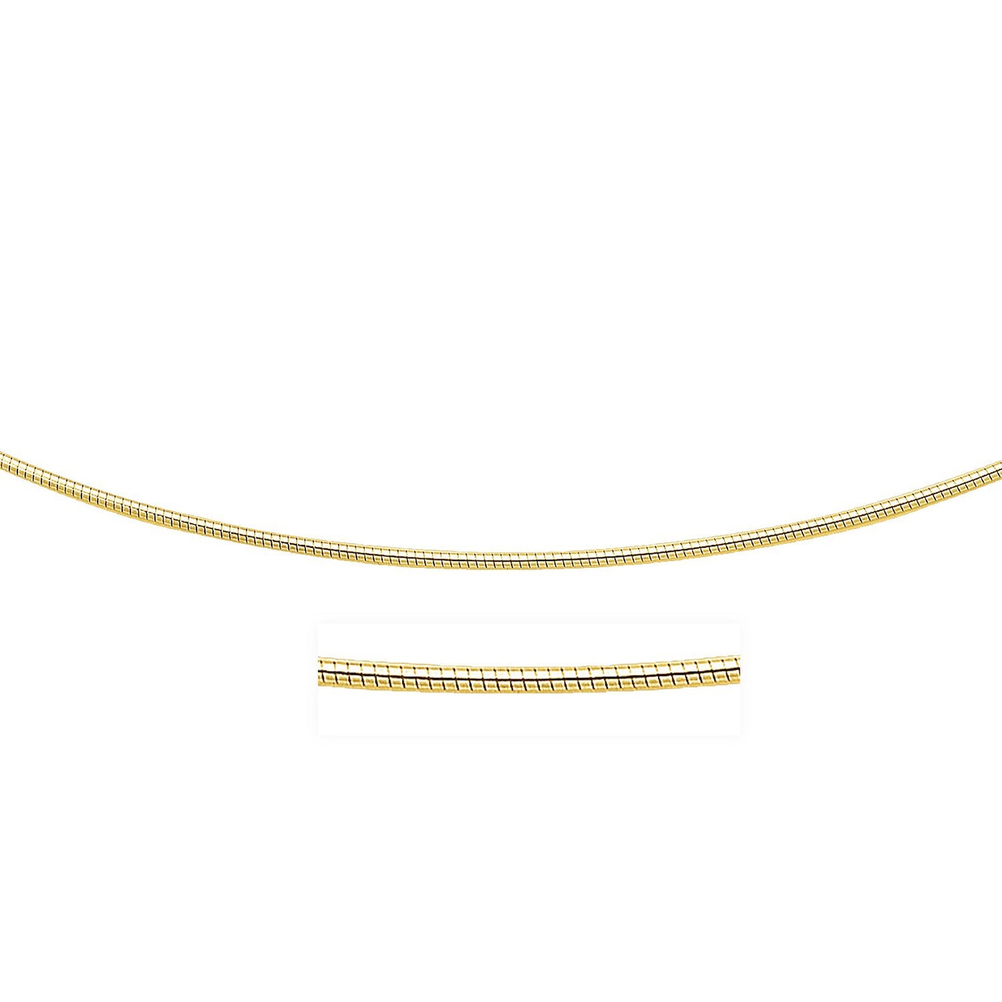 14k Yellow Gold Necklace in a Round Omega Chain Style