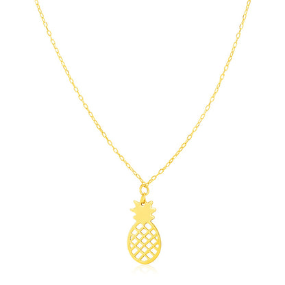 14K Yellow Gold Pineapple Necklace