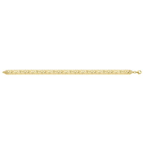 10K Yellow Gold Diamond Cut Square Link Bracelet