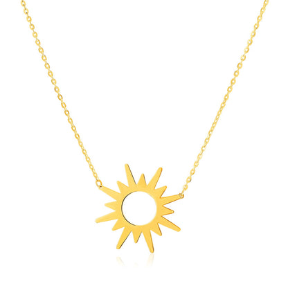 14K Yellow Gold Sunburst Necklace