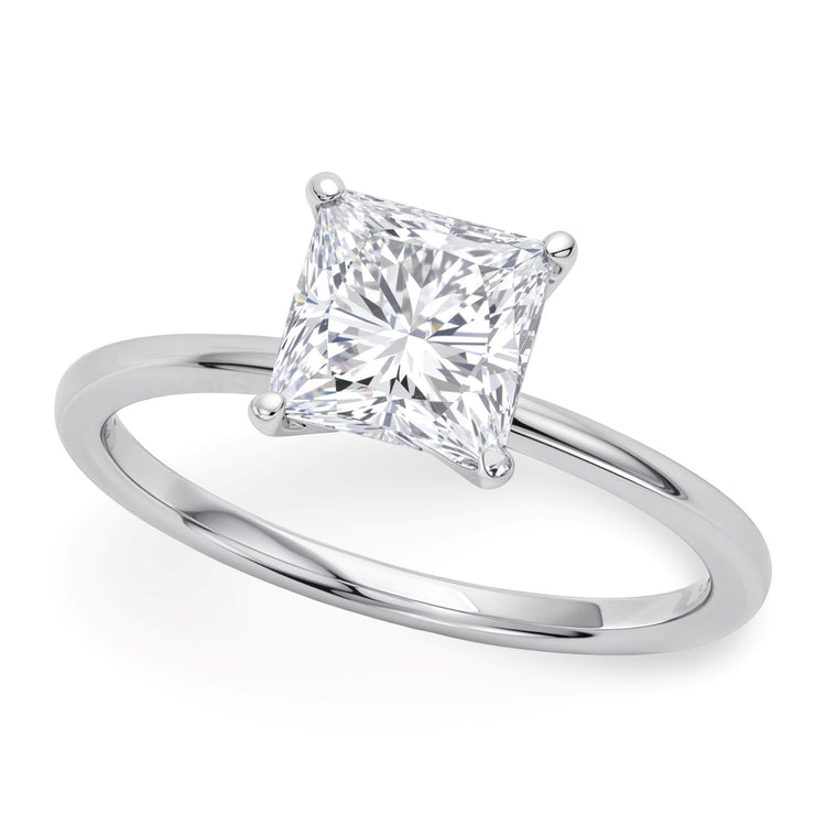 1.50Ct Princess Lab Grown IGI G/VS1 Diamond Ring in 14K White Gold