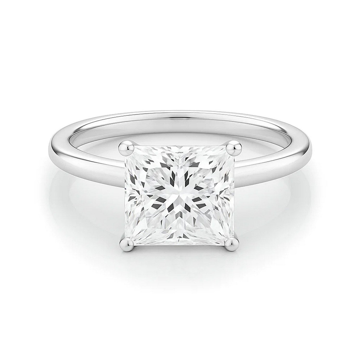 3 Carat Princess Lab Grown IGI G/VS1 Diamond Solitaire Ring in 10K White Gold