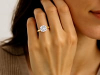 3 Carat Round Lab Grown IGI G/VS1 Diamond Solitaire Ring in 10K Yellow Gold