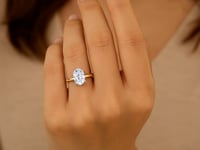 3 Carat Oval Lab Grown IGI G/VS1 Diamond Solitaire Ring in 10K Yellow Gold