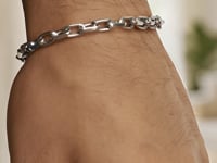 14k White Gold French Cable Chain Bracelet  (4.80 mm)