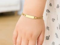 14k Yellow Gold Curb Link Style Childrens ID Bracelet (3.30 mm)