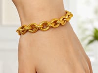 Textured Oval Link Bracelet in 14k Yellow Gold  (8.70 mm)