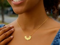 14k Yellow Gold Polished Sunburst Necklace