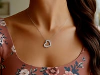 14k White Gold Heart Pendant